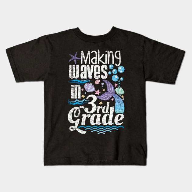 Making Waves In 3rd Grade Kids T-Shirt by ozalshirts